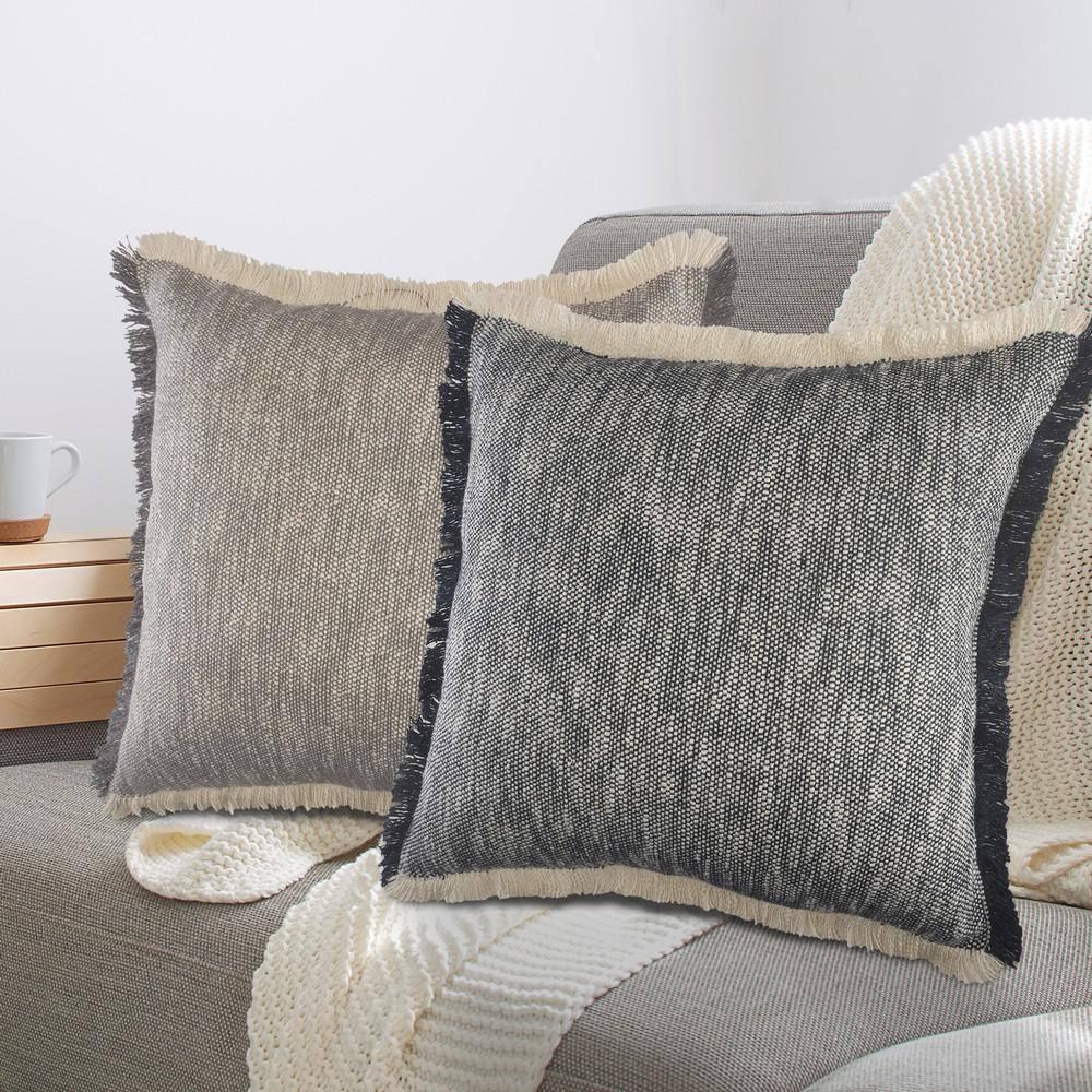 Rajani Home Jessei Fringed Cotton Throw Pillow