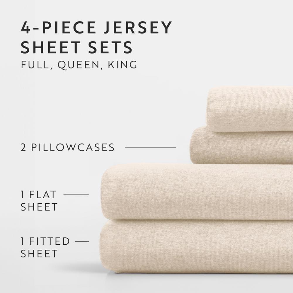 4 Piece 100% Cotton Jersey Knit Sheet Sets