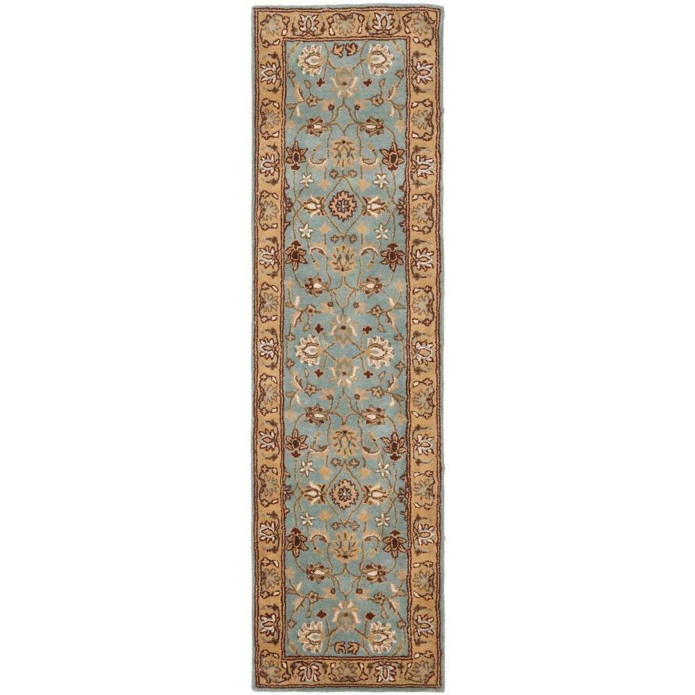 SAFAVIEH Heritage Dexter Oriental Wool Runner Rug, Blue/Gold, 2'3" x 6'
