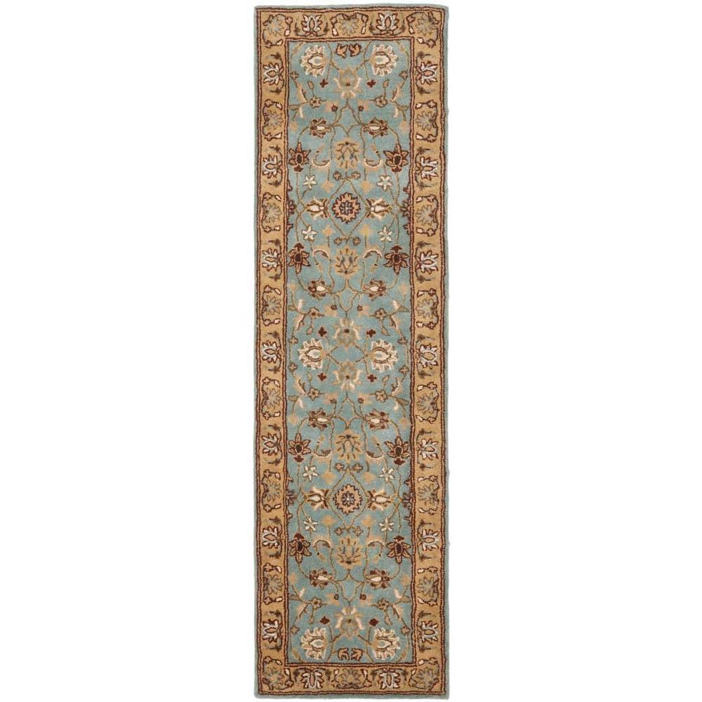 Heritage HG958 Hand Tufted Runners - Blue/Gold - 2'3"x8' - Safavieh