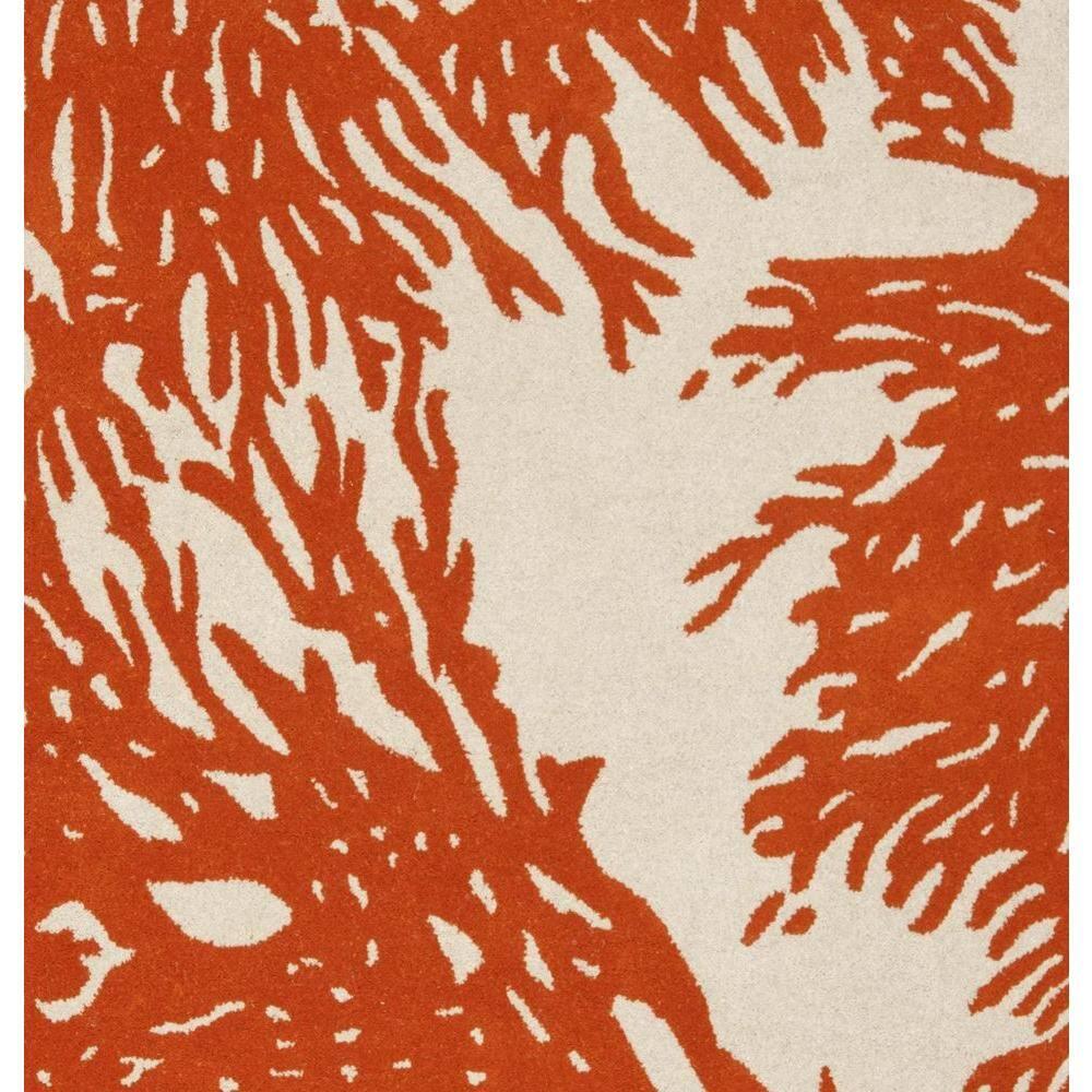 SAFAVIEH Bella Pascal Floral Coral Wool Area Rug, Beige/Terracotta, 4' x 6'