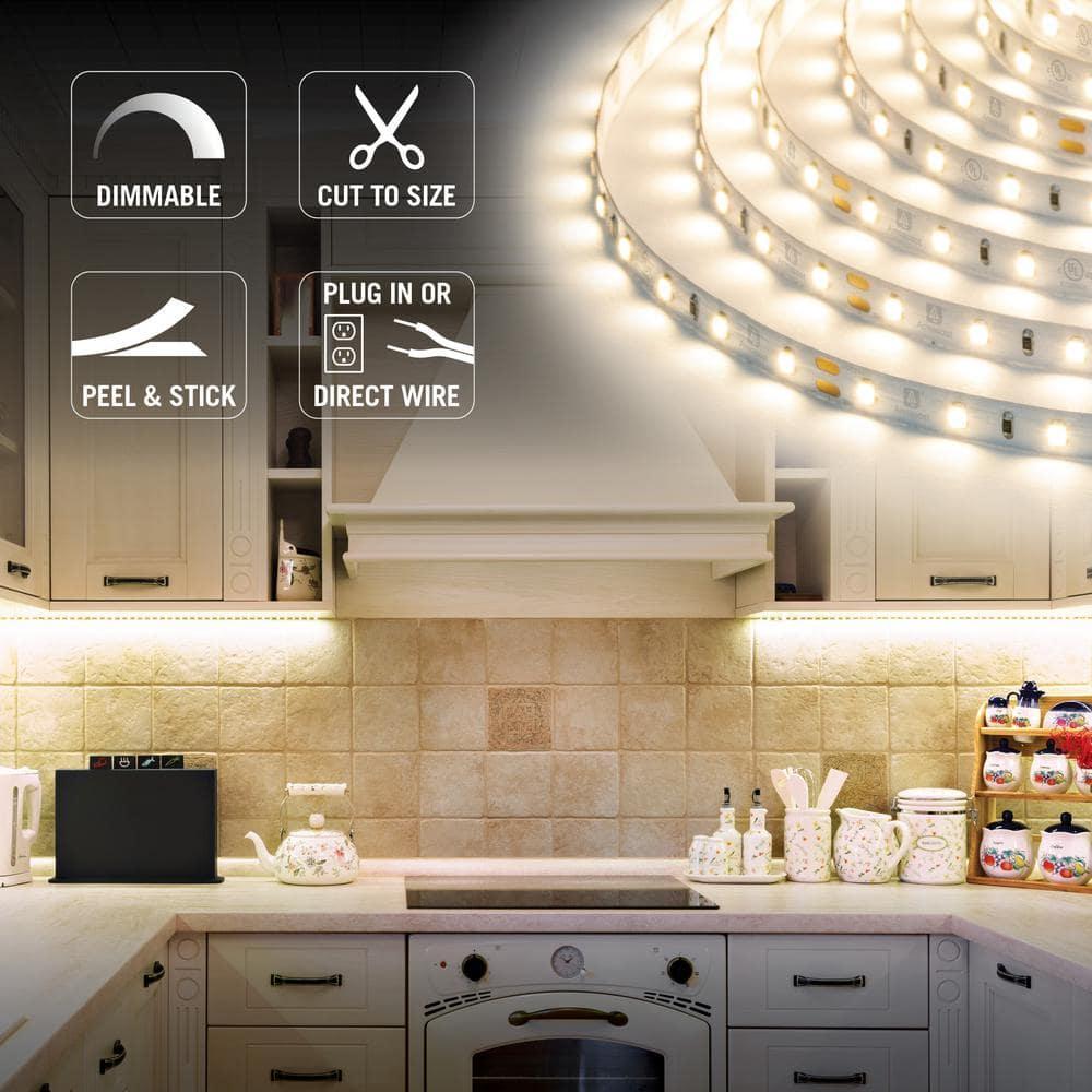 RibbonFlex Home 24V AC Dimmable White LED Strip Light Kit, 3000K