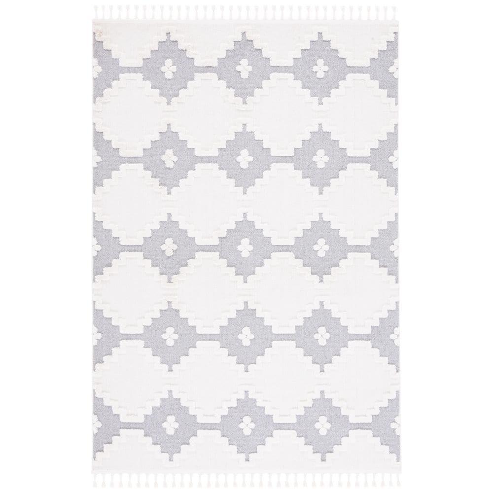 Marrakesh MRK532 Power Loomed Area Rug - Ivory/Grey - 5'3"x7'6" - Safavieh.