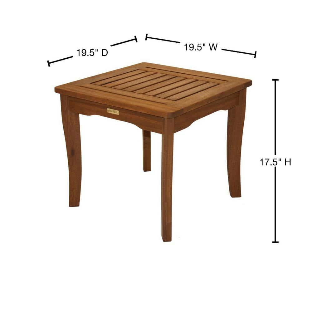 Vineyard Classic Brown Eucalyptus Square Outdoor End Table