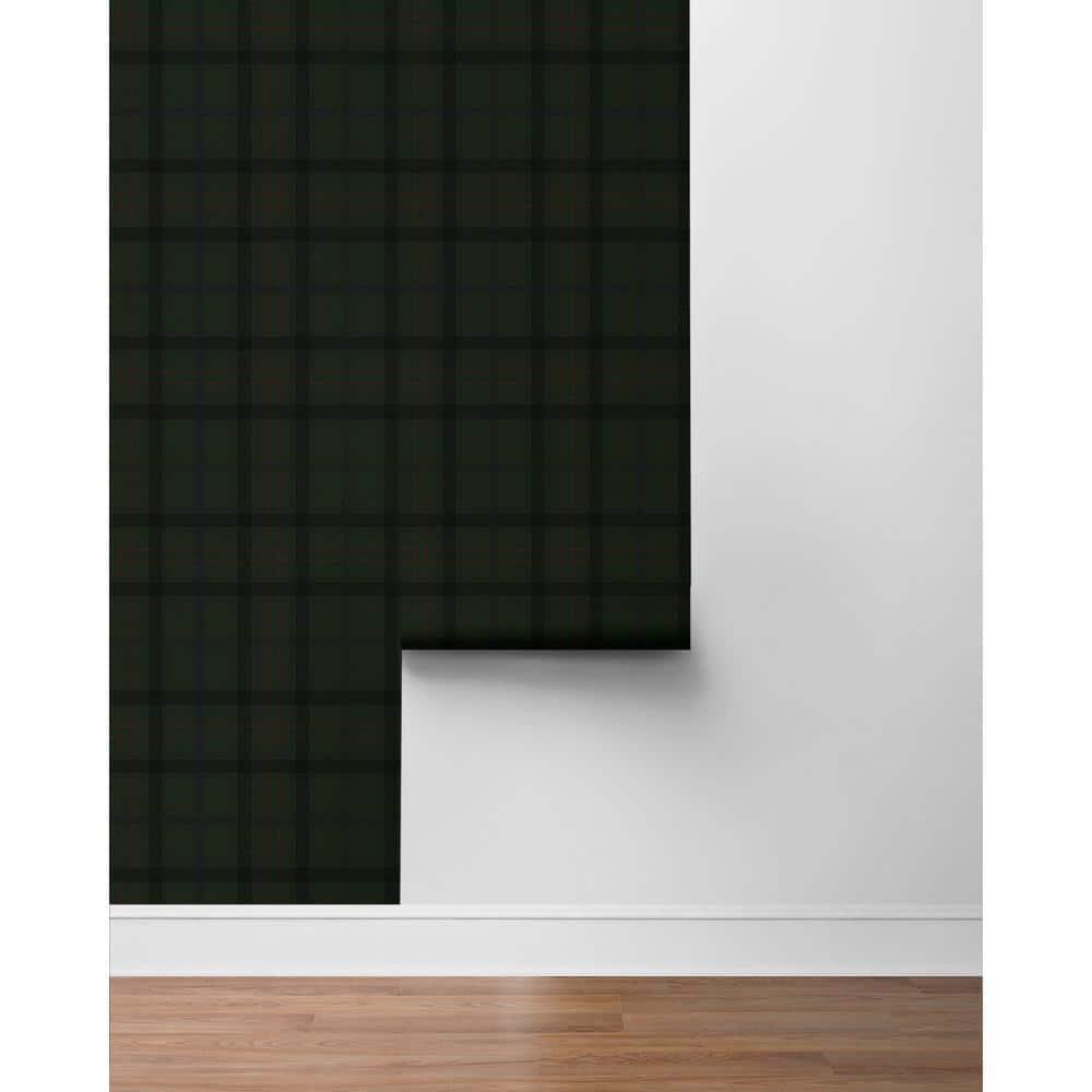 NextWall Greenery Tailor Plaid Peel and Stick Wallpaper - 20.9 in. W x 18 ft. L Roll