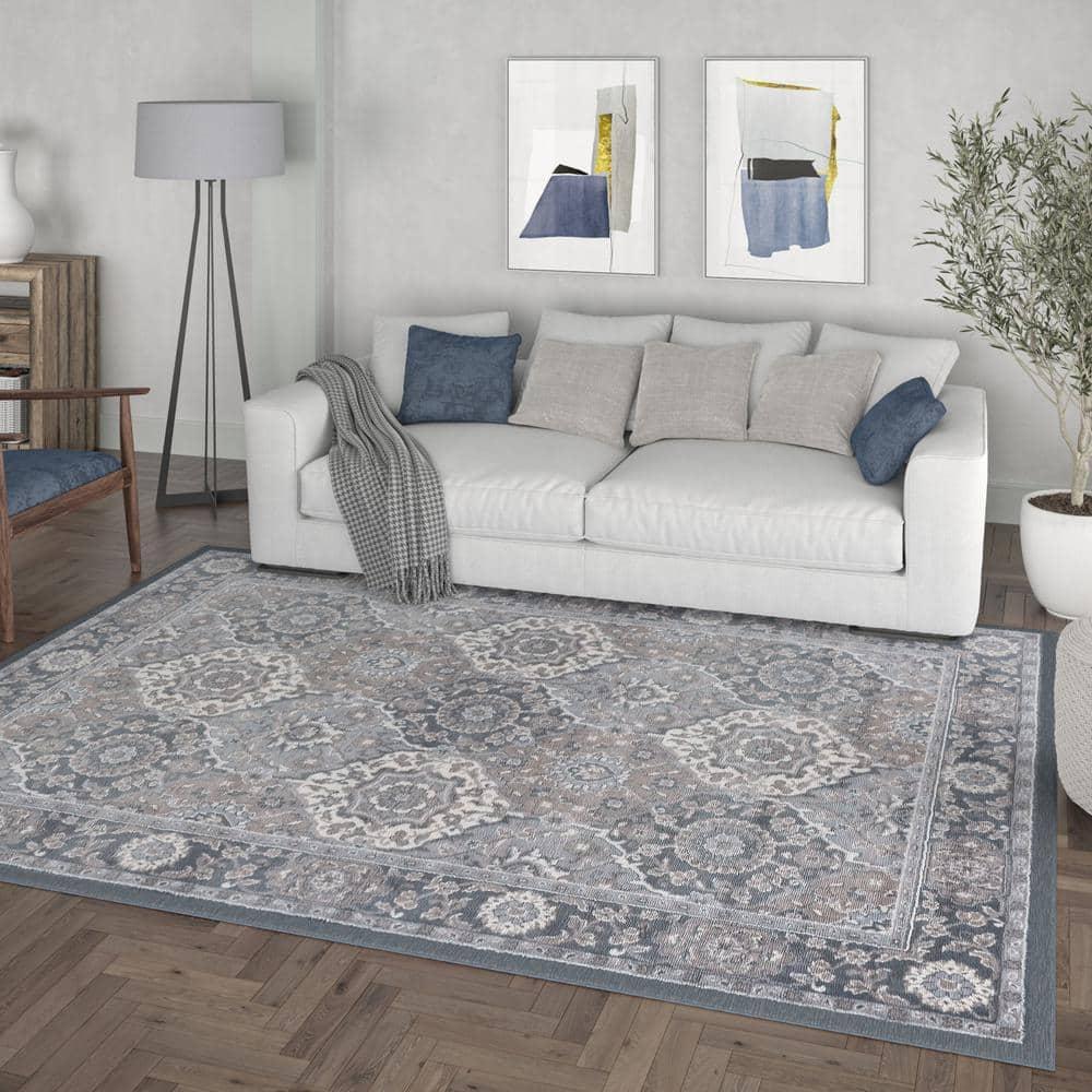 Tayse Madison Area Rug MDN3609 Traditional Gray Garland Repeat 2' x 3' Rectangle