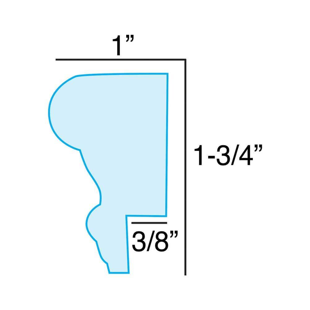 Architectural Products by Outwater L.L.C. 1 in x 1-3/4 in x 6 in Long Recycled Polystyrene Cap Panel Moulding Sample | Wayfair