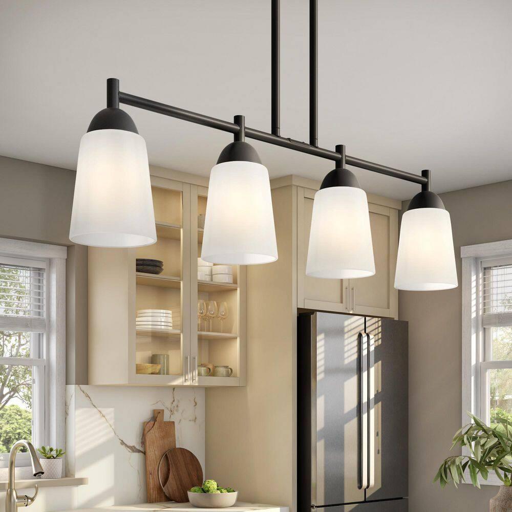 Designers Fountain Malone 4 Light Matte Black Island Pendant, D267M-IS-MB