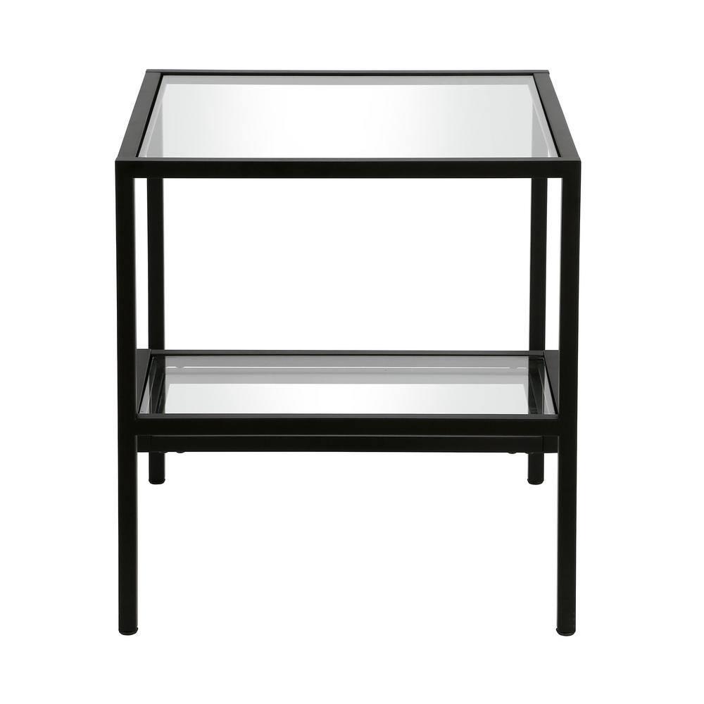 Evelyn&Zoe Lovett 20" Wide Square Side Table, Blackened Bronze