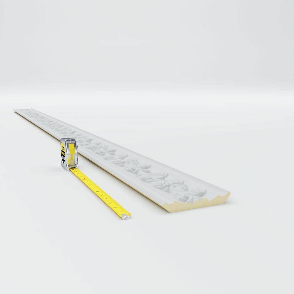 Ekena Millwork 3 7/8"H x 3 7/8"P x 5 1/2"F x 94 1/2"L, (1/2" Repeat) Rose Crown Moulding