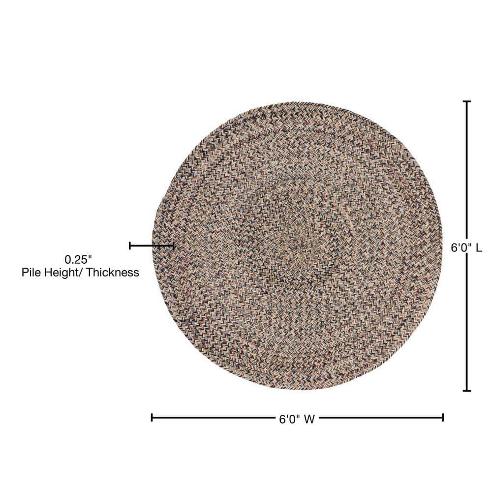 Braided BRD701 Hand Woven Area Rug - Blue/Ivory - 6' Round - Safavieh.