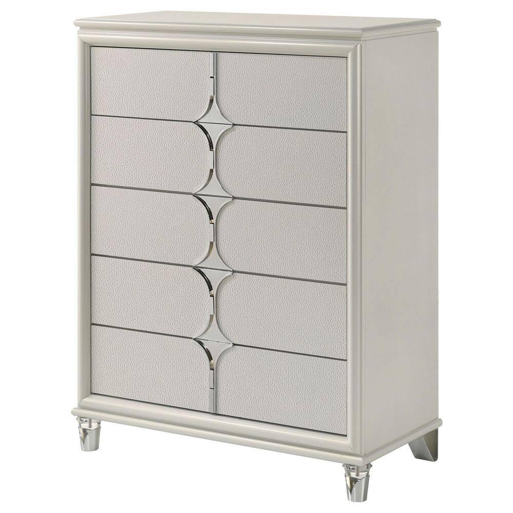 5-drawer Bedroom Chest Of Drawers Pearl White