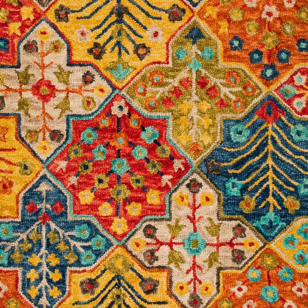 Aspen APN514 Hand Tufted Area Rug - Blue/Orange - 5' X 8' - Safavieh.
