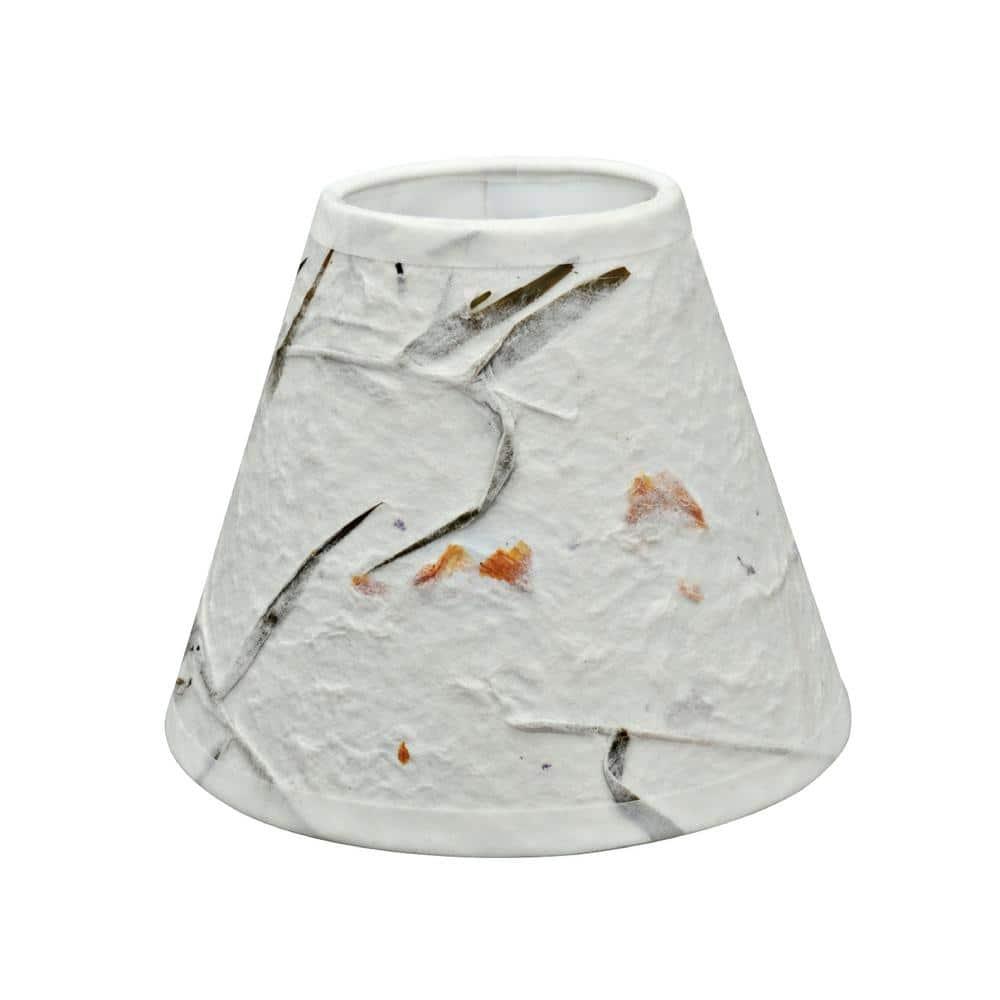 Aspen Creative 32115-6 Small Hardback Empire Shape Chandelier Clip-On Lamp Shade Set (6 Pack), Transitional Design in Off White, 6" bottom width (3" x 6" x 5")