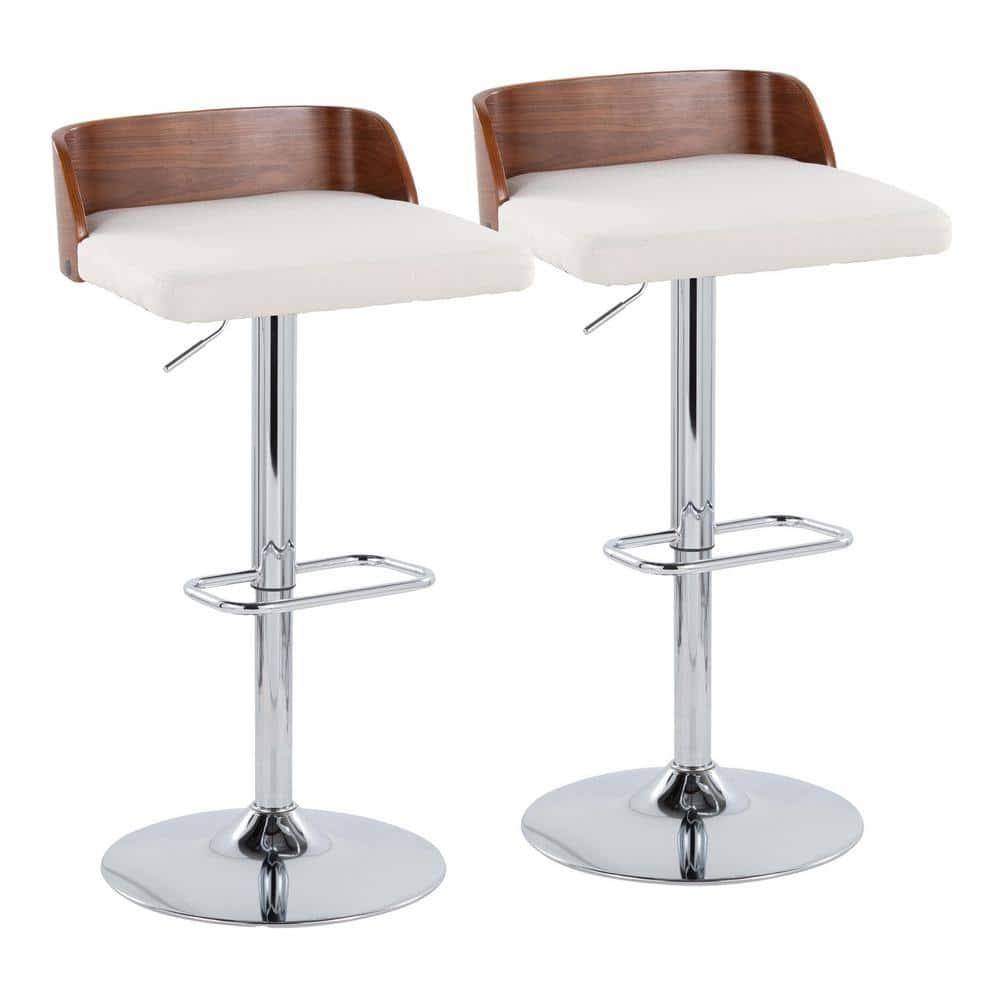 Swivel Upholstered Adjustable Height Counter Stool with Metal Frame