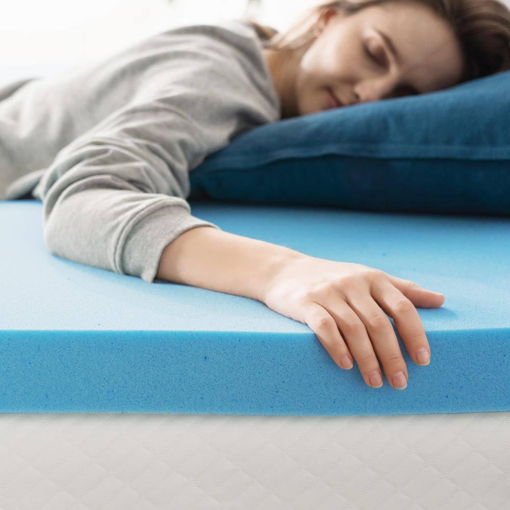 Zinus 2" Green Tea Cooling Gel Memory Foam Mattress Topper, Queen