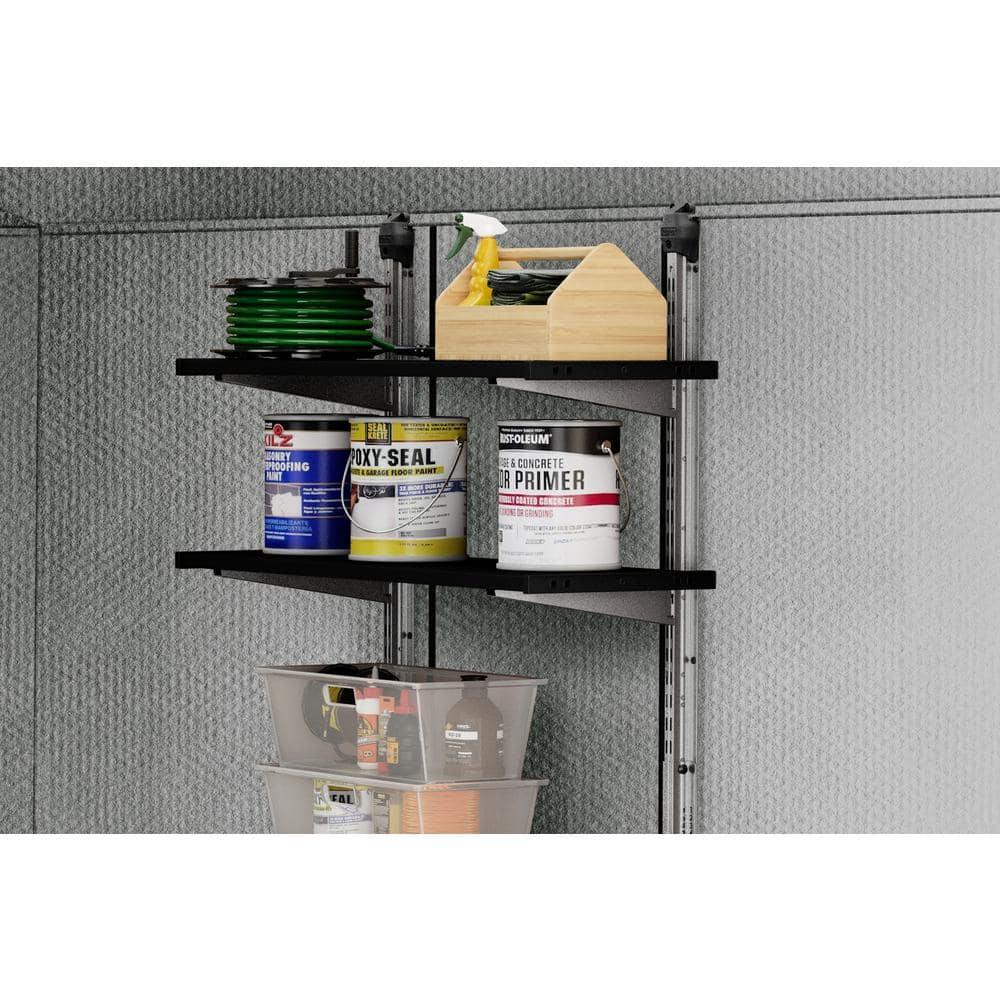 Keter Keter Storage Shed Shelf Kit 40 Inch Easy Assembly Steel Reinforced Utility Kit with Heavy Duty Brackets and Rails, Black
