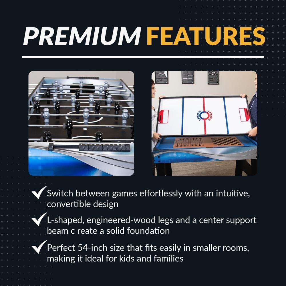 Hathaway Matrix 7-in-1 Multi-Game Table with Foosball, Pool, Tennis, 54-in