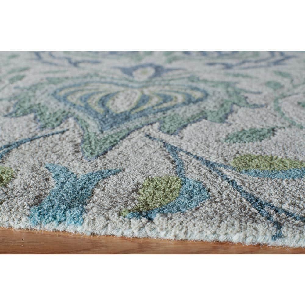 Momeni  Newport Hand Tufted Wool Floral Area Rug Blue 9' x 12' Contains Latex 9' x 12' Indoor,Handmade Living Room,Bedroom,Dining Room