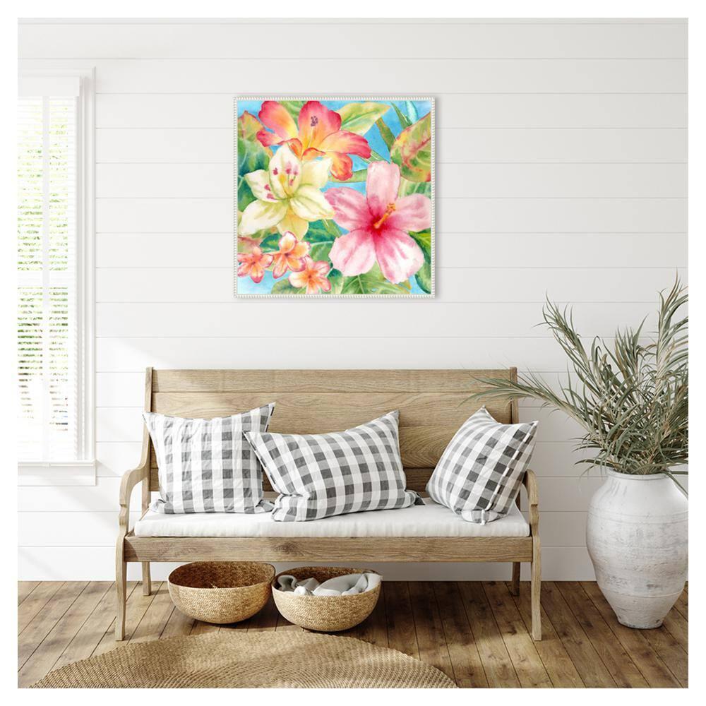 Amanti Art 30"x30" Tropical Island Florals by Cynthia Coulter Framed Canvas Wall Art Print