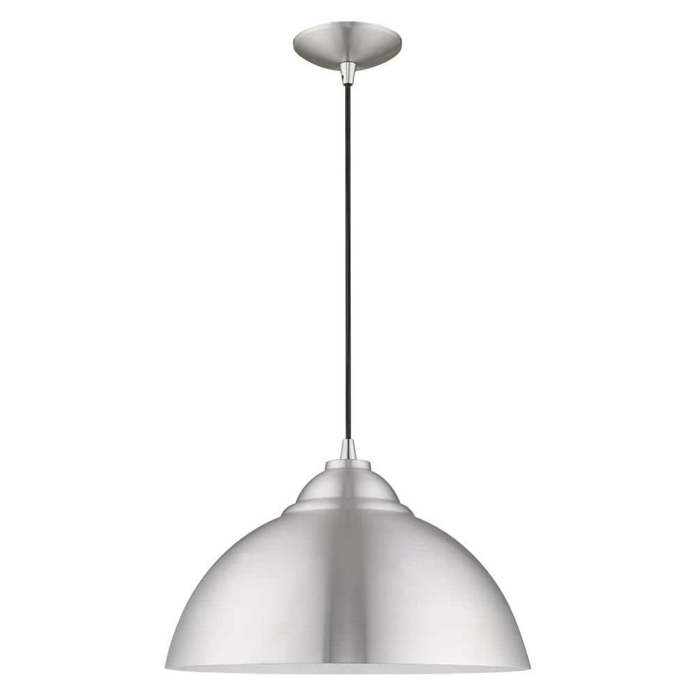 Livex Lighting Metal Shade 1 - Light Chandelier in  Brushed Aluminum