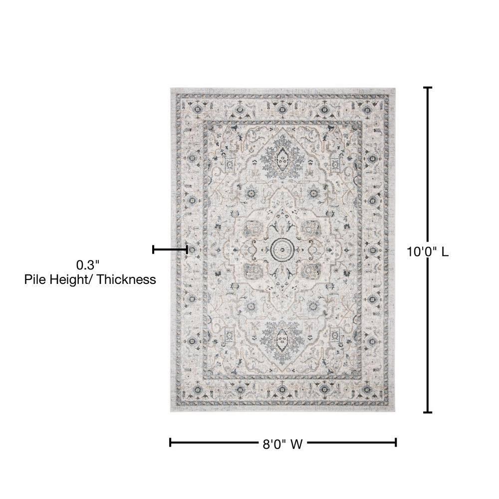 Isabella ISA936 Power Loomed Area Rug - Light Grey/Grey - 8'x10' - Safavieh