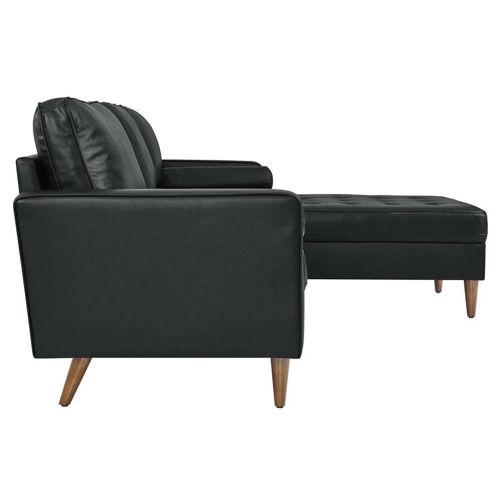 Valour 98" Leather Sectional Sofa Black