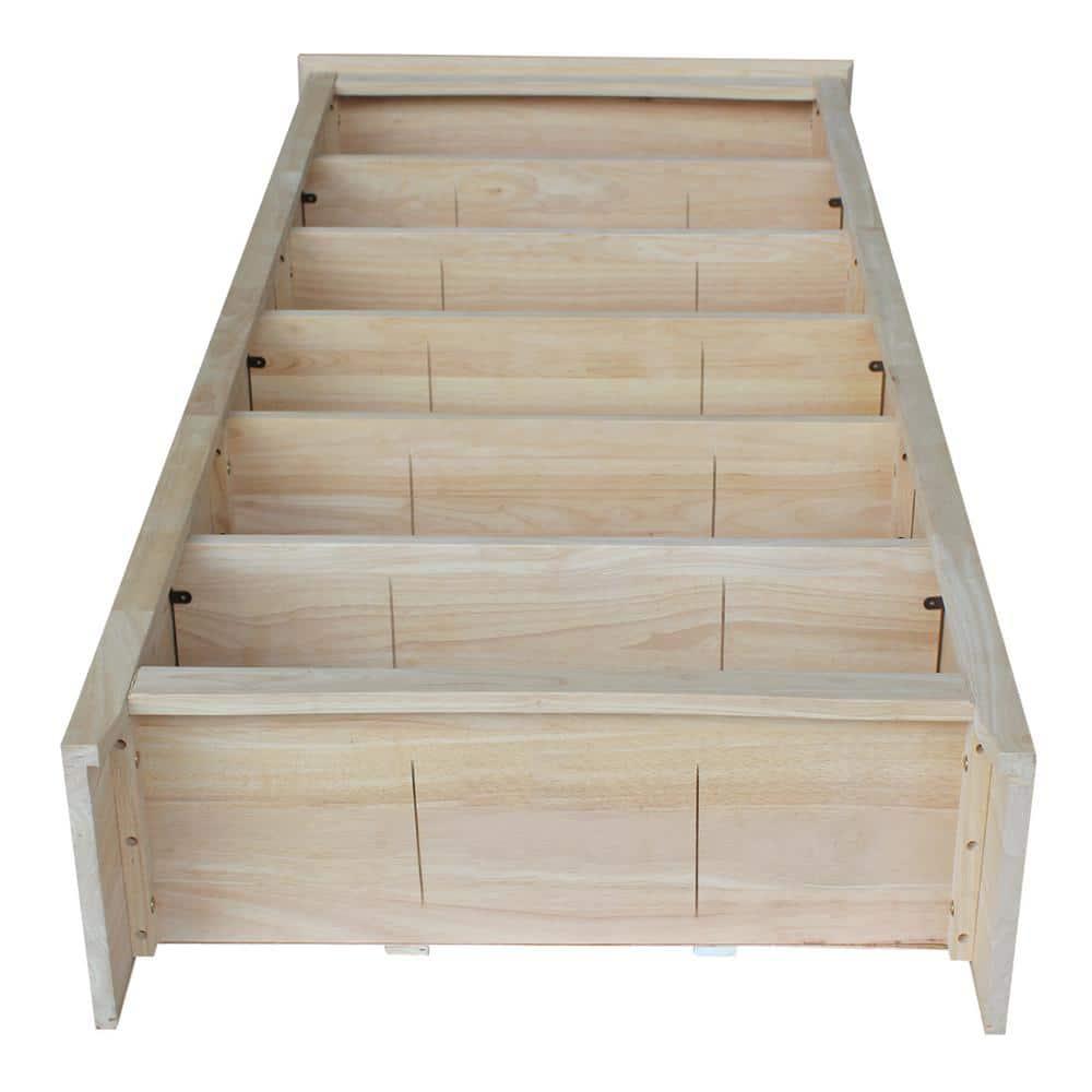 60" Shaker Bookshelf Unfinished - International Concepts: Solid Parawood, 5-Shelf Storage