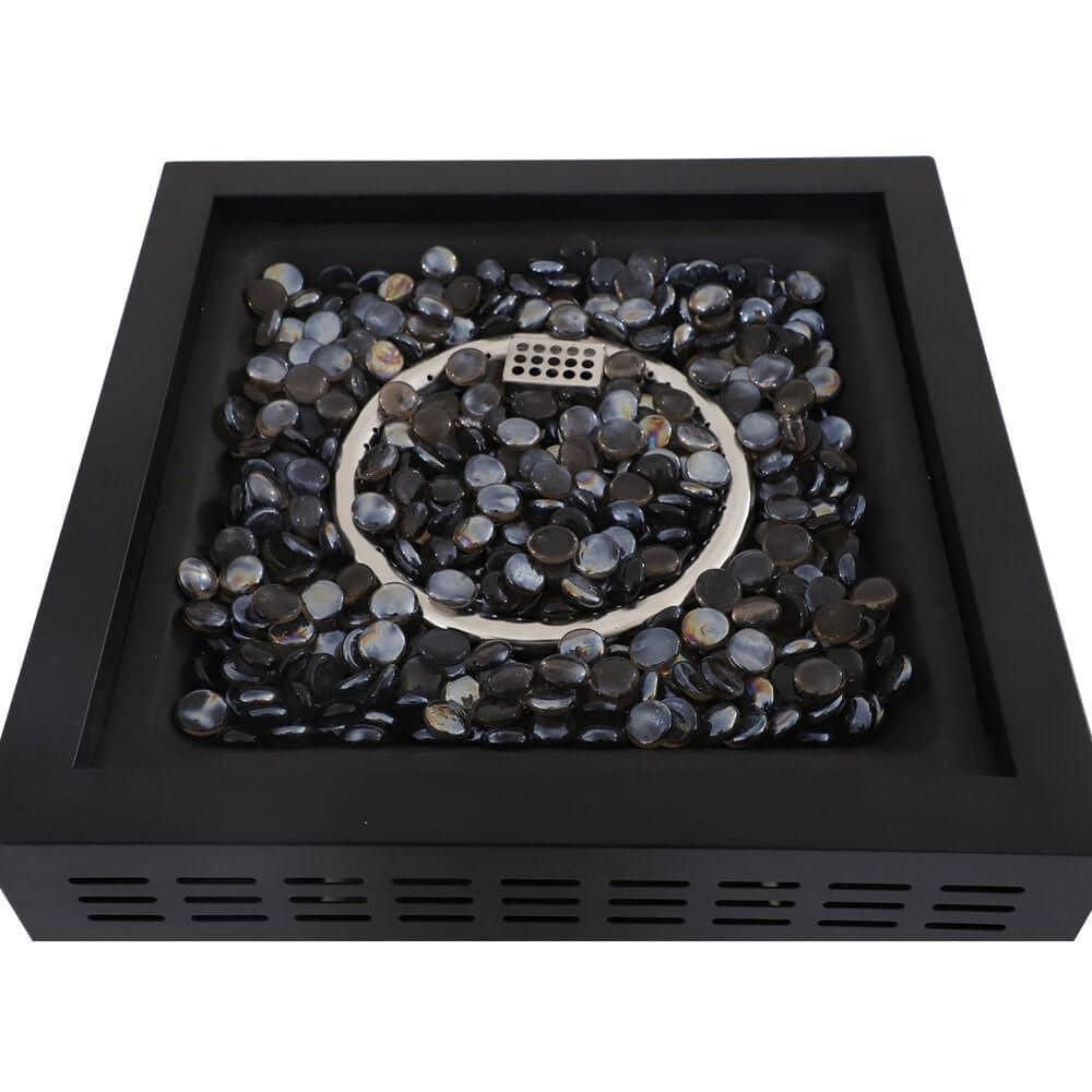 Hanover Naples 40,000 BTU Column Fire Pit with Glass Burner Enclosure