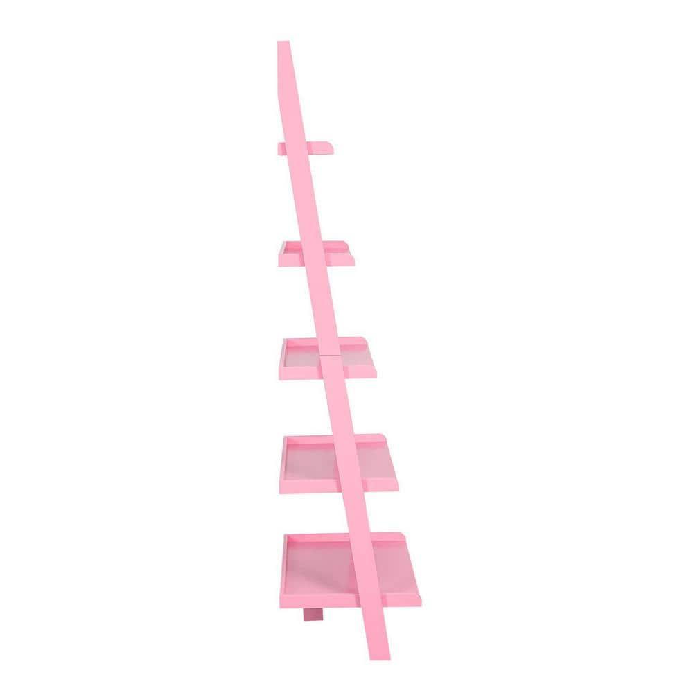 Convenience Concepts American Heritage Bookshelf Ladder, Light Pink