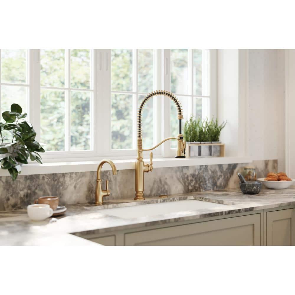 Kohler Tournant® Single Handle Semi-Professional Pre-Rinse Kitchen Faucet with Three-Function Pull Down Sprayer