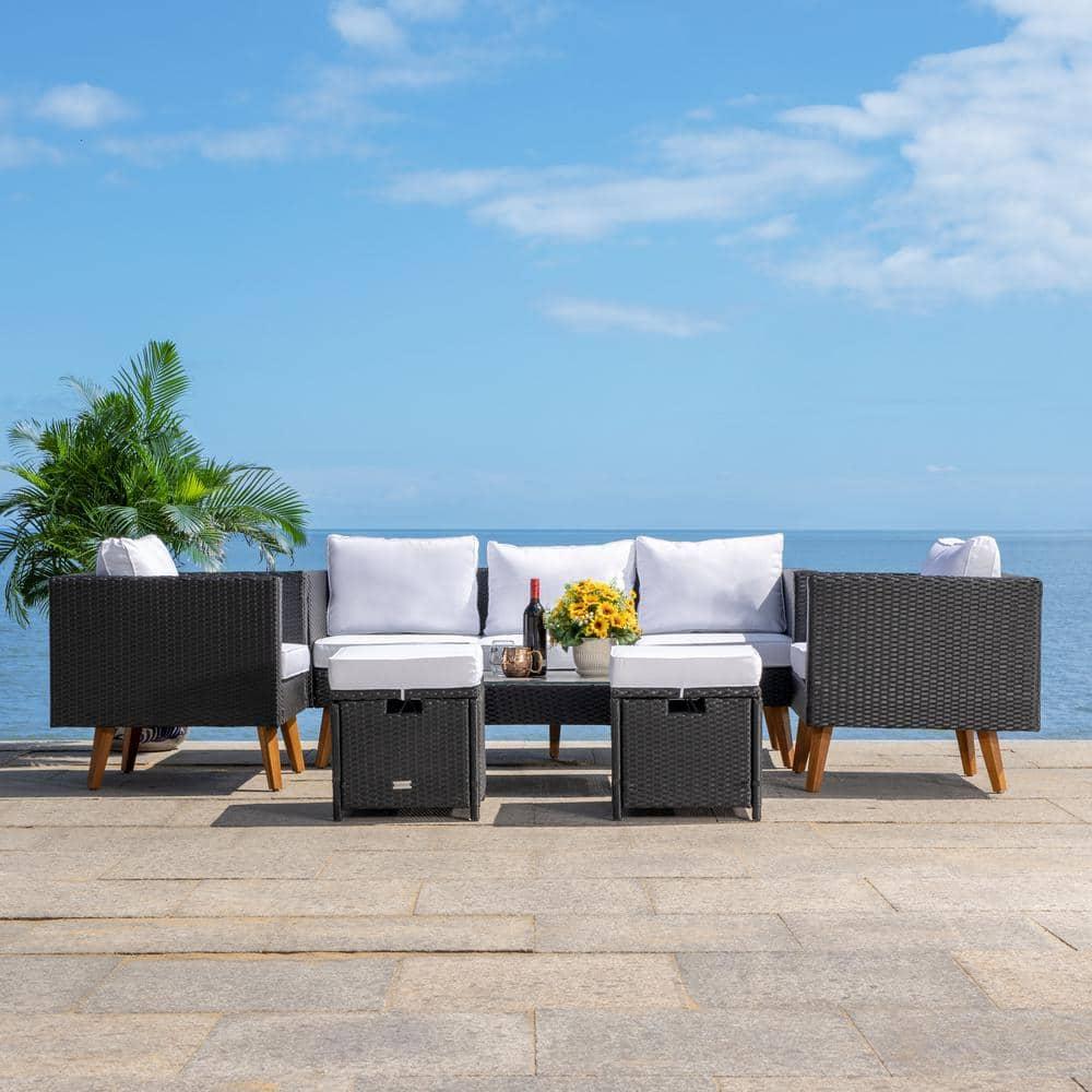 Presla 6 Pc Living Set - Indoor/Outdoor - PAT7715 - Black/White - Safavieh