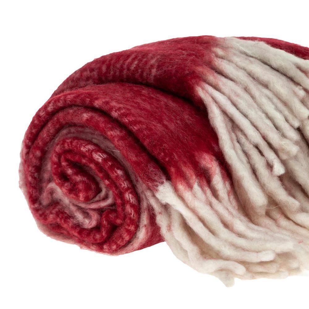 Parkland Collection  52 x 67 in. Nagar Transitional Red Woven Handloom Throw