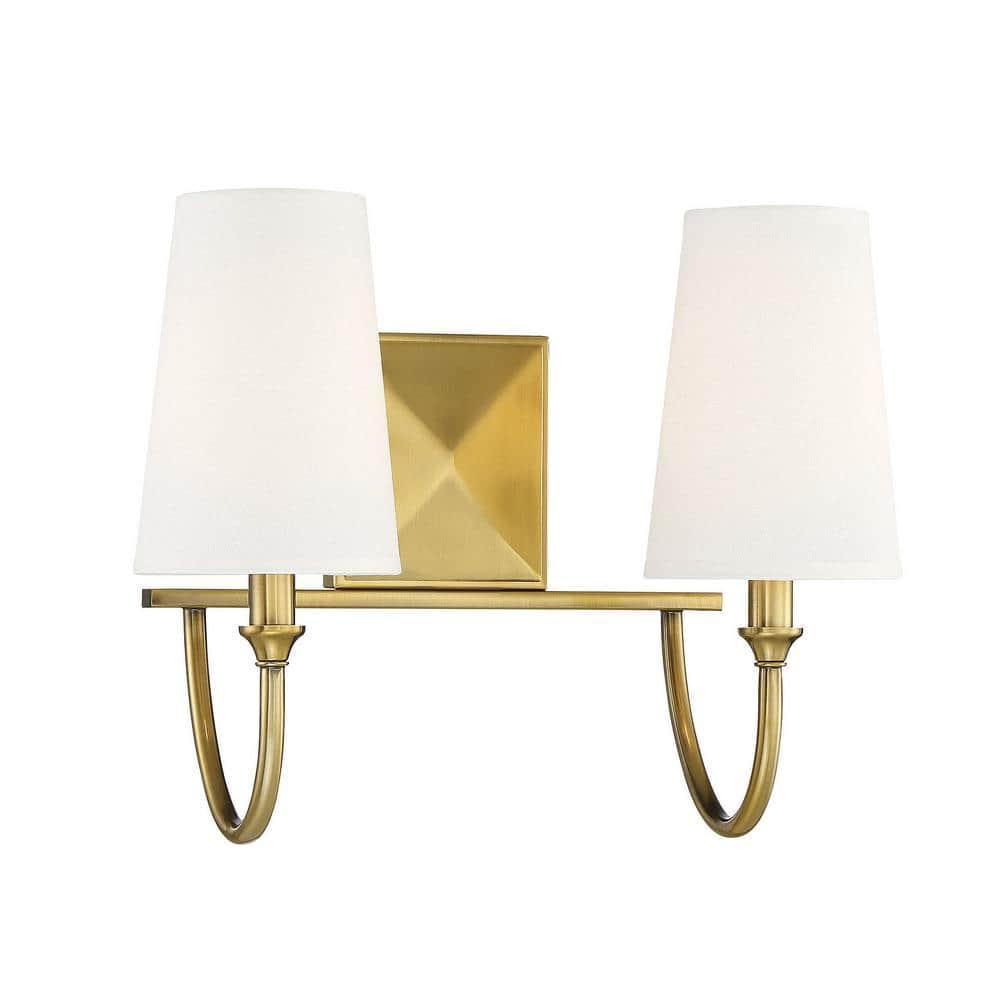 Savoy House Cameron 2 - Light Vanity in  Warm Brass