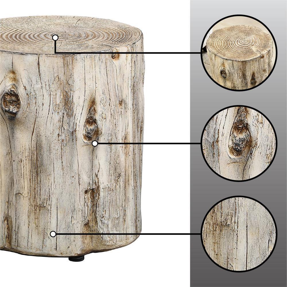 FirsTime & Co. Natural Arbor Log Outdoor End Table, Farmhouse, Painted, Round, Faux Wood, 15 x 14 x 17 in