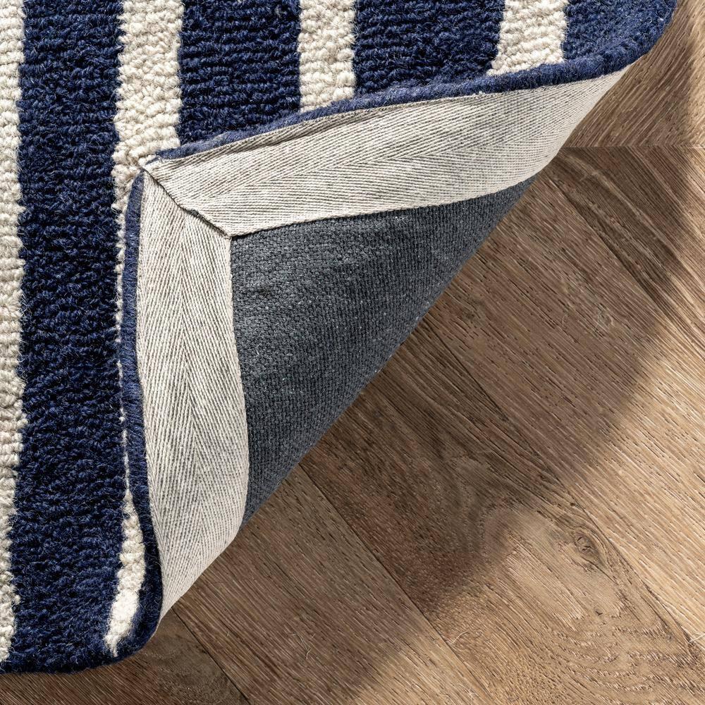 Nuloom Lemuel Geometric 6x9 Wool Indoor Area Rug for Living Room Bedroom Dining Room Kitchen, Navy/Ivory