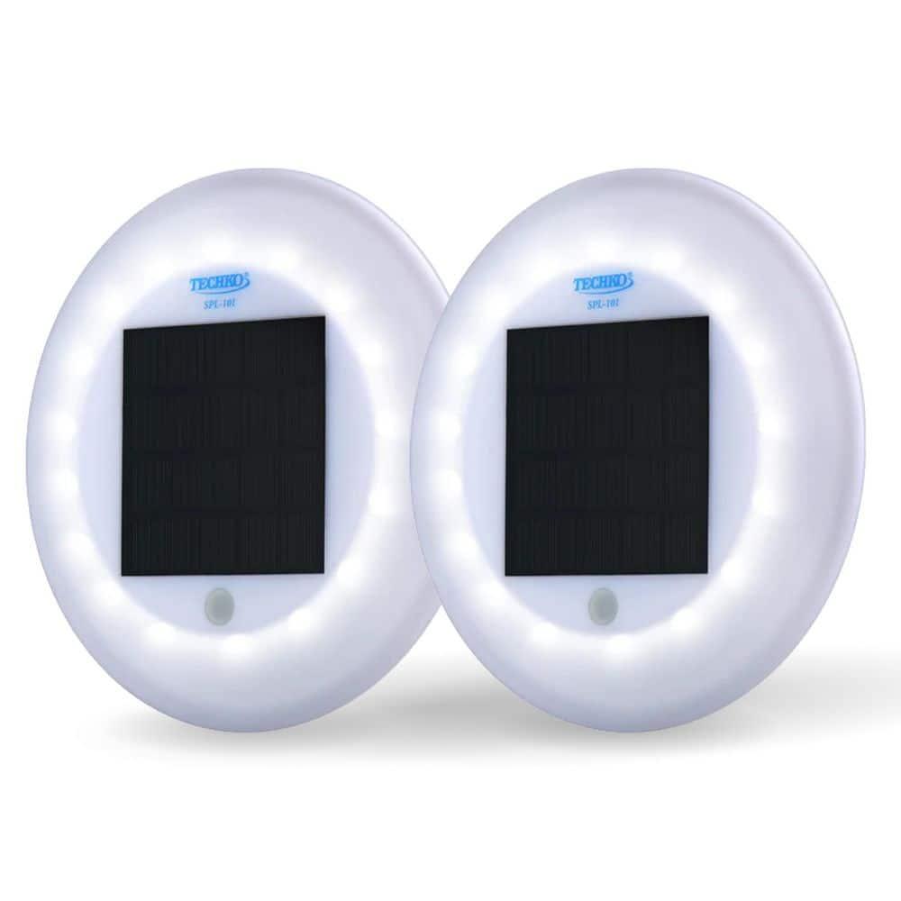 Solar Powered Integrated LED Outdoor Floating Pool Light (Set of 2)
