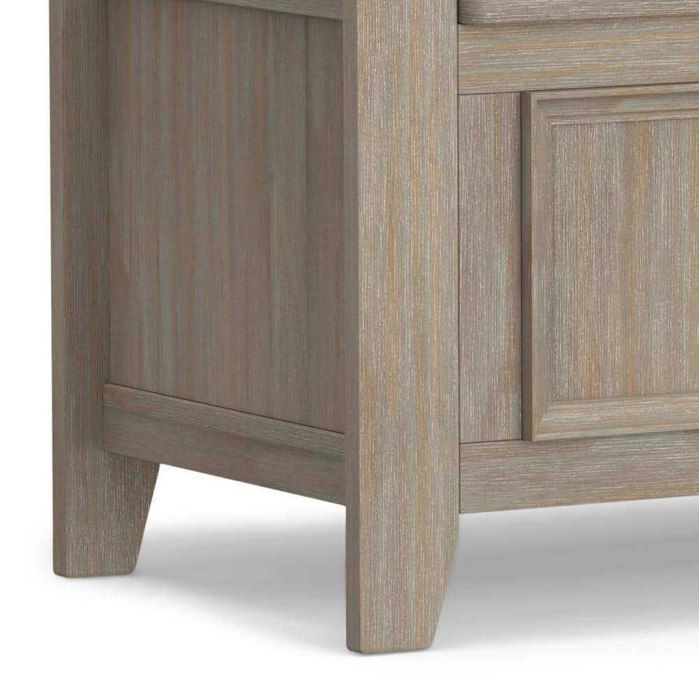 Simpli Home Amherst 48"W Solid Wood Entryway Storage Bench with Lift-Top Lid and Dual Compartments