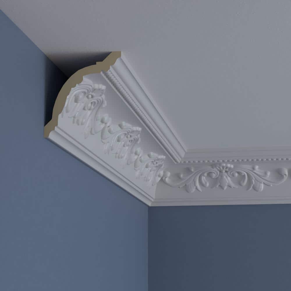 4 3/8"H x 4"P x 5 7/8"F x 94 1/2"L, (9 5/8" Repeat), Versailles Crown Moulding