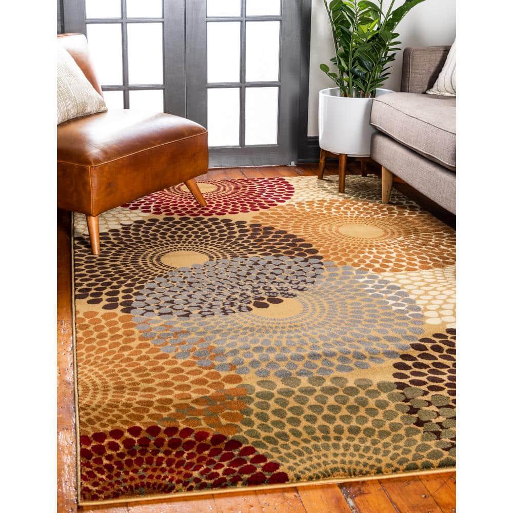 Unique Loom Barista Collection Area Rug - Java (5' 3" x 8' Rectangle Beige/Black)