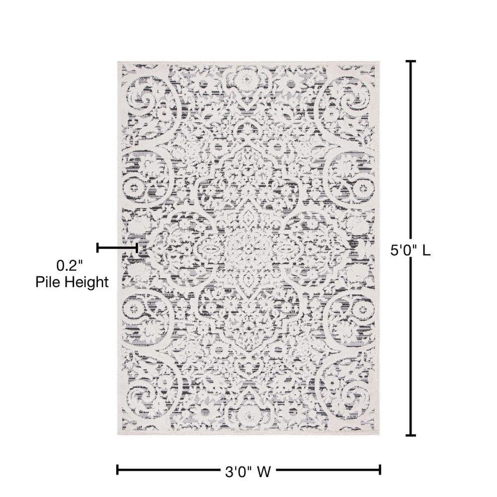 Kelly Clarkson Home Jake Oriental Ivory/Gray Indoor / Outdoor Area Rug