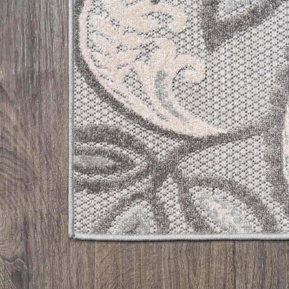 5'x8' Julien Paisley High-Low Indoor/Outdoor Area Rug, Light Gray - JONATHAN Y