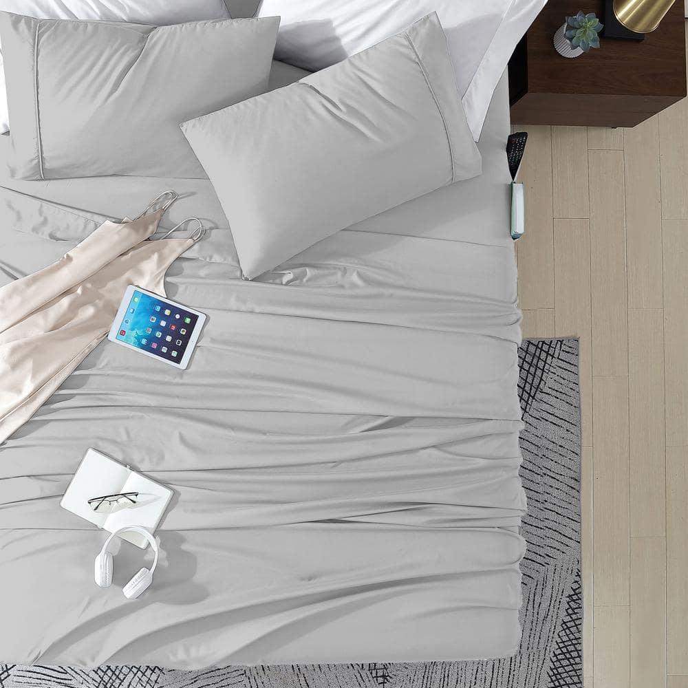Cathay Home, Inc 1800 Series Smart Storage Pocket Microfiber Sheet Set