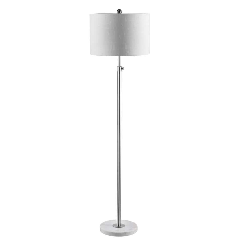 JONATHAN Y JYL3022C June 65" Adjustable Metal/Marble LED Floor Lamp, Modern, Contemporary, Glam for living room, dinning room, bedroom, office Bulb Included, Chrome