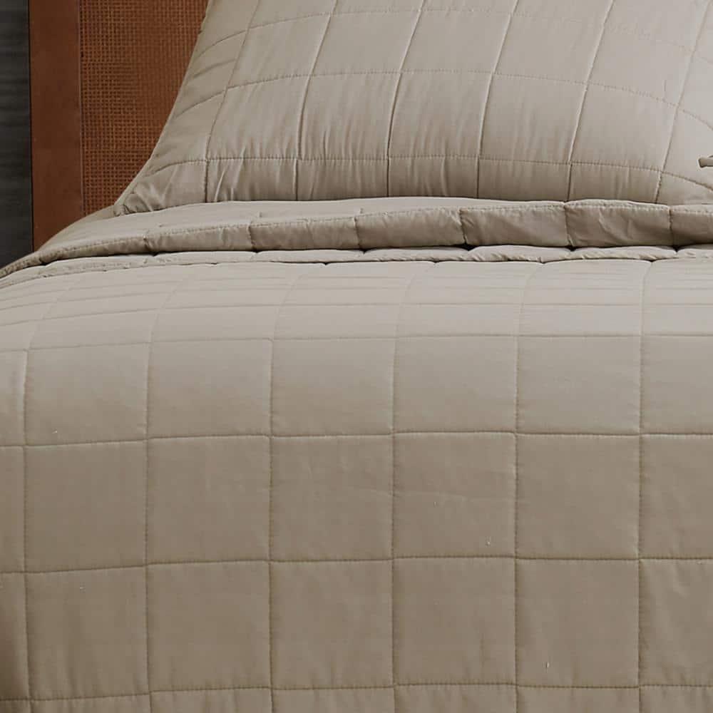 London Fog London Fog Garment Wash Solid Quilt Set
