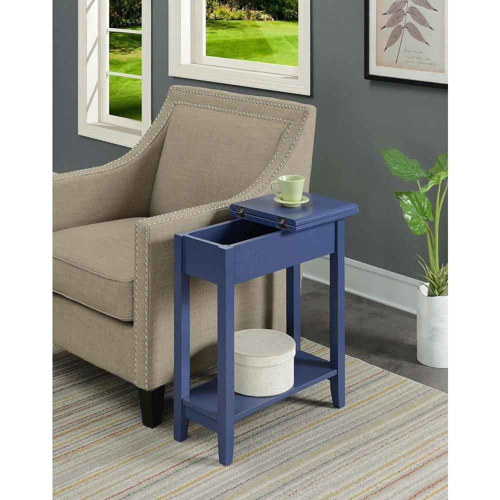 Convenience Concepts American Heritage Flip Top End Table, Cobalt Blue