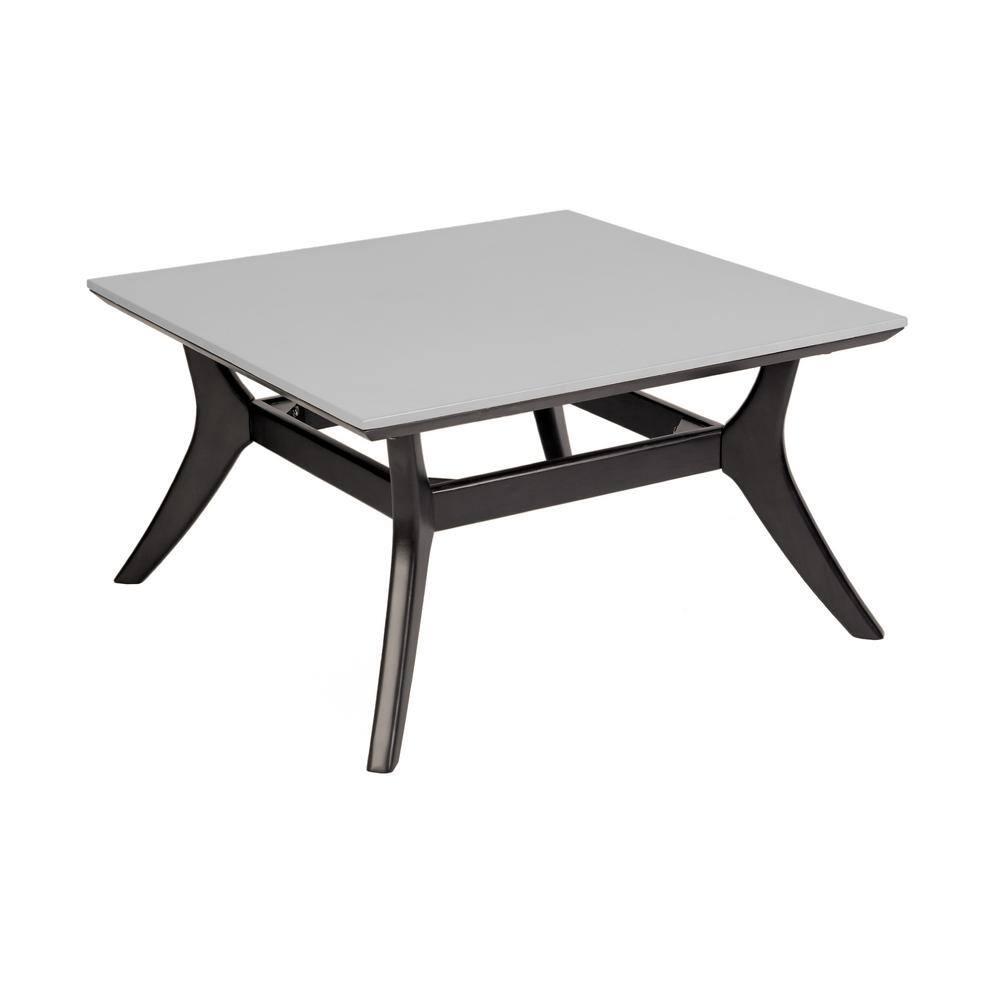 Armen Living Beckham Outdoor Coffee Table In Eucalyptus Wood And Super Stone