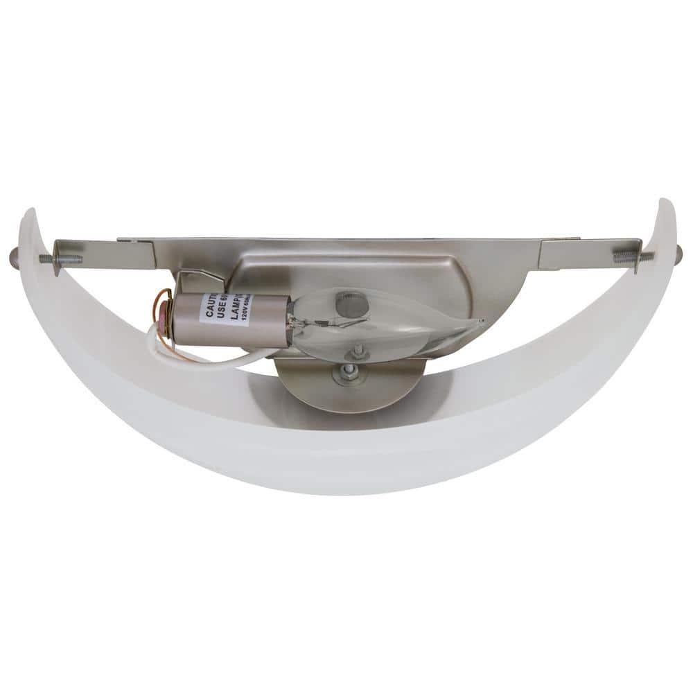 Design House 511584 Millbridge Traditional 1-Light Indoor Dimmable Wall Sconce with Alabaster Glass for Bathroom Hallway Foyer, Satin Nickel Finish