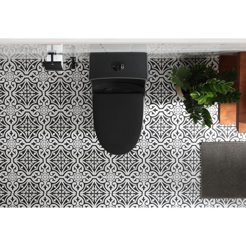 Greta Tornado Powerful Flush One-Piece Toilet, 1.28 GPF Elongated Floor Mounted