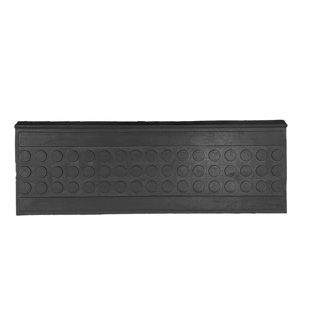Ottomanson Waterproof, Low Profile Non-Slip Indoor/Outdoor Black Rubber Stair Treads, 10 in. x 25.5 in. & Reviews | Wayfair